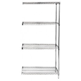 54"H Conductive Chrome 4-Shelf Add-On Kits