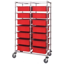 Gray Plastic Bin Transport Cart