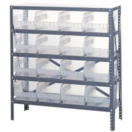 Clear Plastic Storage Bin Steel Shelving Systems