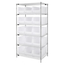 Clear Plastic Storage Container Wire Shelving Systems