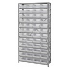 Clear Plastic Storage Bin Steel Shelving System