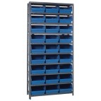 Blue Plastic Bins Steel Shelving Systems