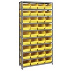 Yellow Plastic Storage Bin Steel Shelving Systems