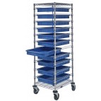 Blue Dividable Grid Storage Container Wire Shelving Carts