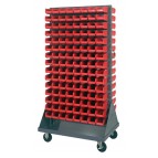 Plastic Storage Bins Louvered Panel Rack Systems Red