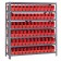 Plastic Storage Bin Steel Shelving Center - Red