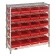 Plastic Storage Bin Wire Shelving Units Red