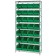 Wire Shelving with Green Plastic Bins