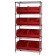 Plastic Storage Bin Wire Shelving System - Red