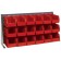 Red Plastic Storage Bin Bench Rack Systems