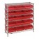 Plastic Storage Bin Wire Shelving Units Red