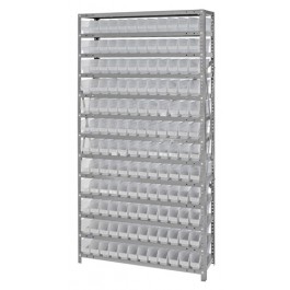 Clear Plastic Storage Bin Steel Shelving System