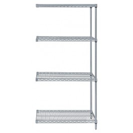 Gray Epoxy Wire Shelving 4-Shelf Add-On Kit