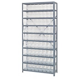 Clear Plastic Storage Bin Steel Shelving System