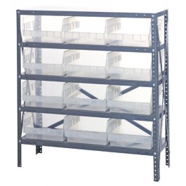 Clear Plastic Storage Bin Steel Shelving Systems