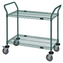 WRC-2436P-2 Proform Green Epoxy 2-Shelf Wire Utility Cart