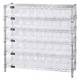 Clear Plastic Storage Bin Wire Shelving Units