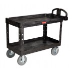 2-Shelf Utility Cart w/Lipped Shelf