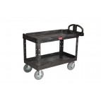 2-Shelf Utility Cart w/Lipped Shelf