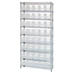 Clear Plastic Storage Bin Wire Shelving System