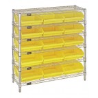 Plastic Storage Bin Wire Shelving Units Yellow