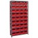 Plastic Storage Bin Steel Shelving System Red