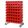 Red Plastic Storage Bin Steel Rail Systems