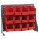 Red Plastic Storage Bin Bench Rack Systems