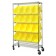 Slanted Wire Shelving Cart with Plastic Storage Bins - Yellow