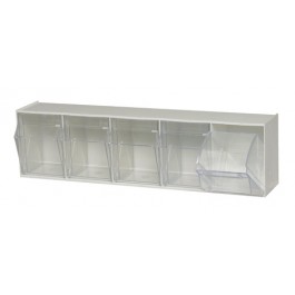 QTB305 White Clear Tip Out Open Tilt Bin