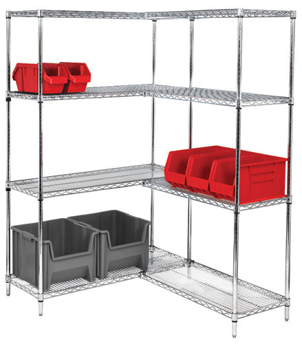 4 Wire Shelves Conductive Chrome Shelving Unit - WR54CO - All Sizes