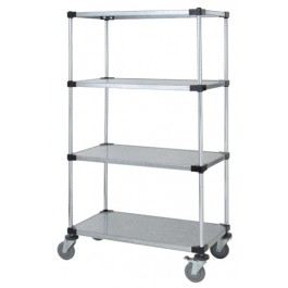 Solid Shelving Stem Caster Carts