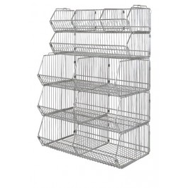 36" Stationary Stacking Wire Baskets