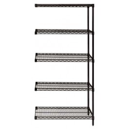 AD86-1472BK-5 Black Epoxy Wire Shelving Add-On Kit