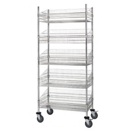 5 Wire Post Basket Mobile Cart