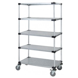 Solid Shelving Stem Caster Carts