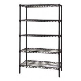 WR63-2124BK-5 Black Epoxy Wire Shelving Starter Kit
