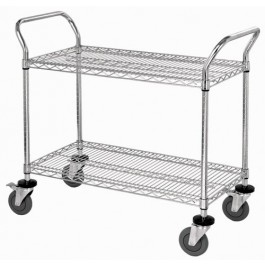 WRSC-2136-2 Stainless 2-Shelf Wire Utility Cart