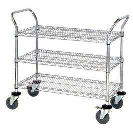 WRSC-2148-3 Stainless 3-Shelf Wire Utility Cart