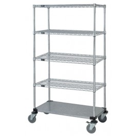 Wire & Solid Shelving Stem Caster Carts