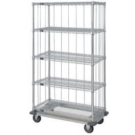 Enclosed 5-Shelf Wire Shelving Carts