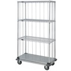 3 Wire and 1 Solid Shelf Dolly Base Cart