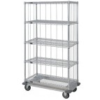 Enclosed 5-Shelf Wire Shelving Carts
