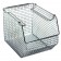 Wire Mesh Stack & Hang Bin shown with Optional Hangers