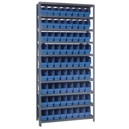 Blue Plastic Storage Bin Steel Shelving Systems