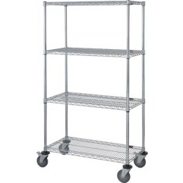 4 Wire Shelf Stem Caster Cart