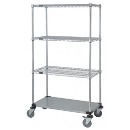 Wire & Solid Shelving Stem Caster Carts
