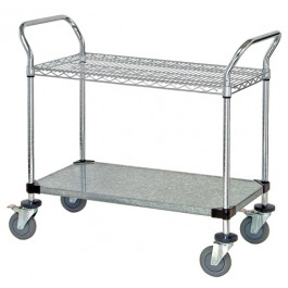 Wire & Solid Shelving Utility Carts