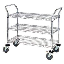 3-Shelf Wire Shelving Utility Carts
