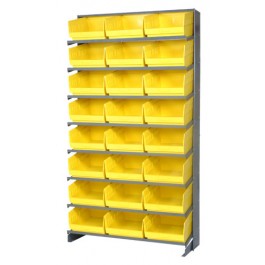Yellow Plastic Storage Bin Single Sided Pick Racks